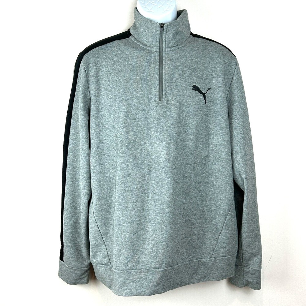 Puma Quarter Zip Gray Sweatshirt Youth Size XL - Picture 1 of 12